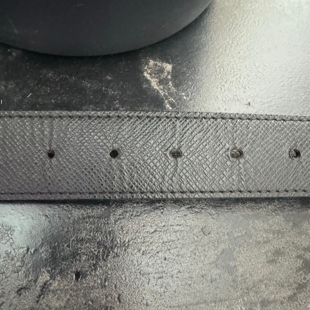 Louis‎ Vuitton Inventeur Graphite Black Mens Belt 95/38 Box Frame Buckle SHW - Picture 7 of 9